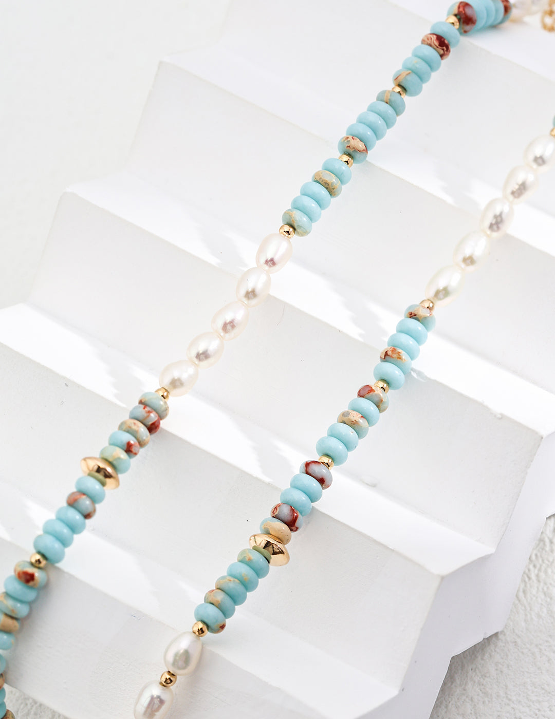 Natural Pearl & Shoushan Stone Necklace