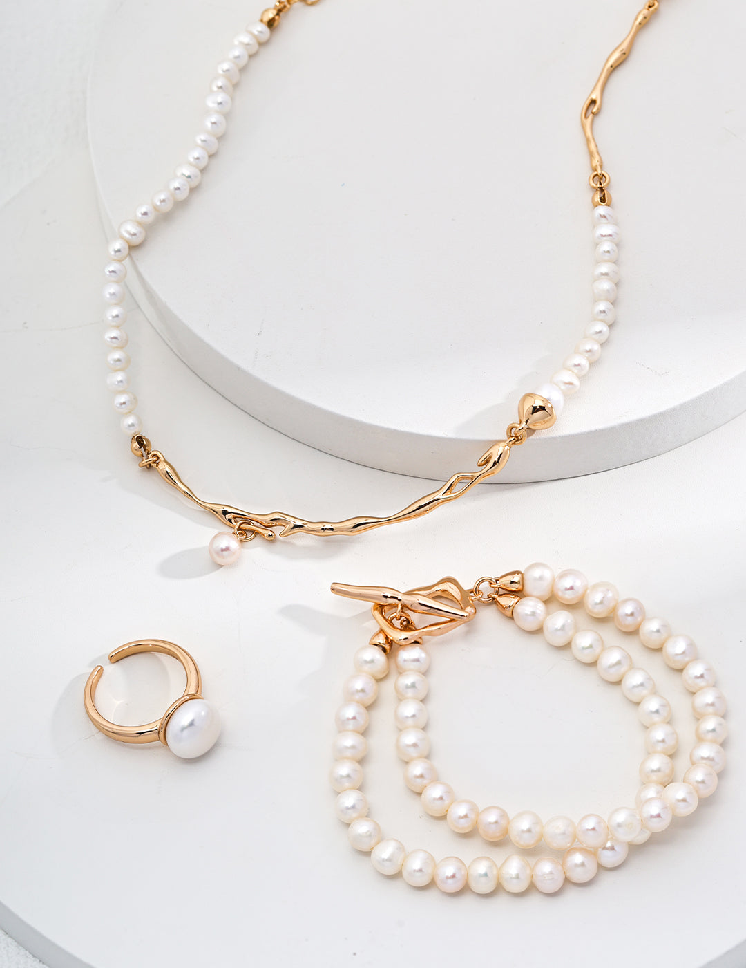 Double-layer Natural Pearl S925 Sterling Silver Bracelet