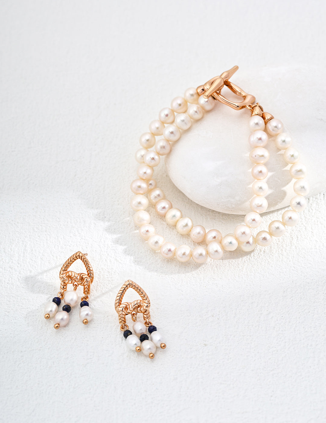 Double-layer Natural Pearl S925 Sterling Silver Bracelet
