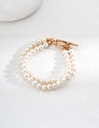 Double-layer Natural Pearl S925 Sterling Silver Bracelet