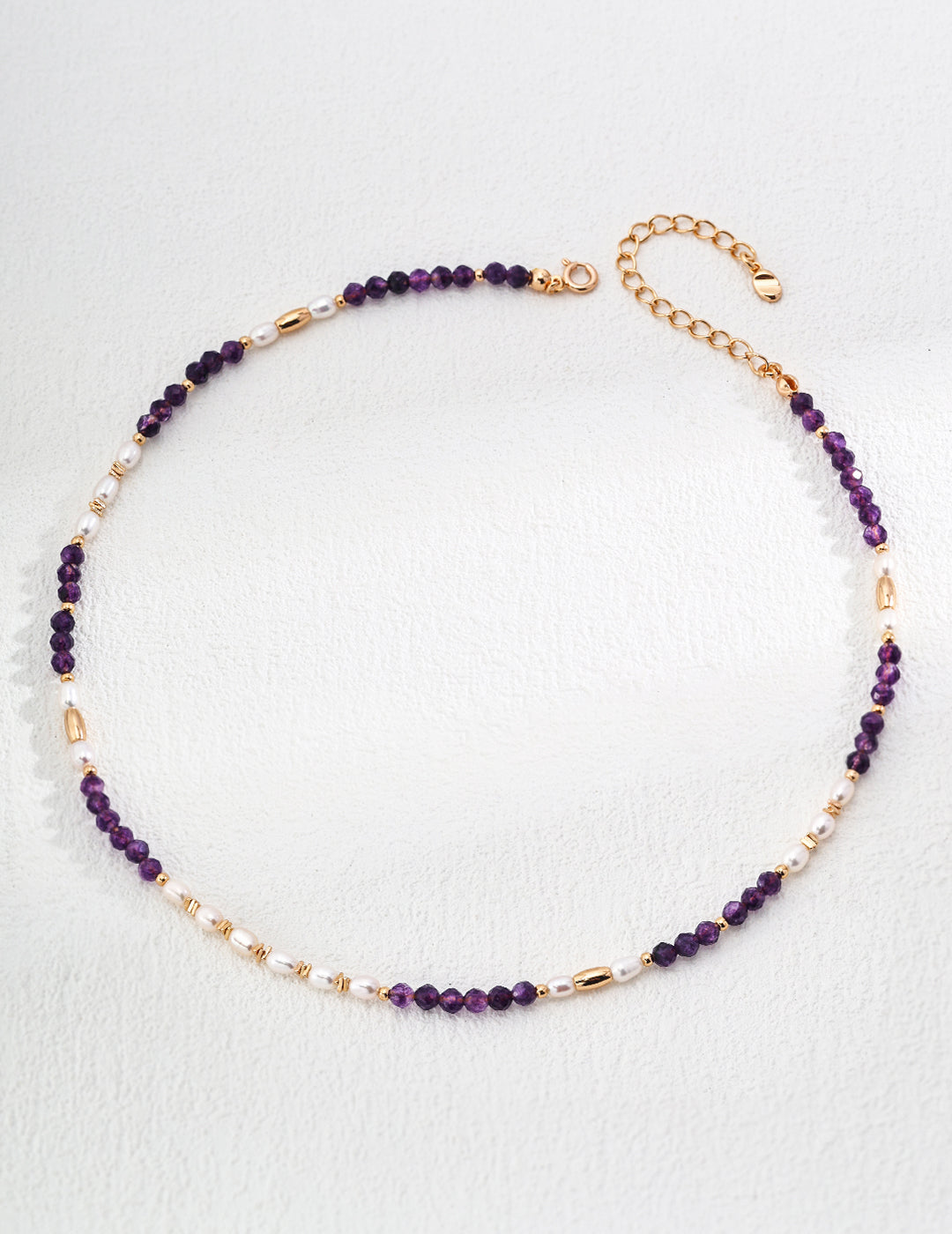 Vintage Natural Pearl & Amethyst S925 Sterling Silver Necklace