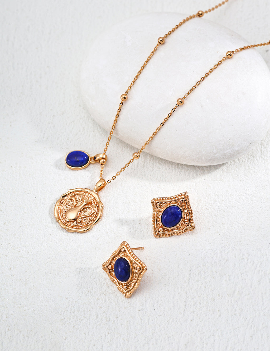 Aquarius Natural Lapis Lazuli Pendant S925 Silver Necklace