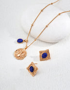 Aquarius Natural Lapis Lazuli Pendant S925 Silver Necklace