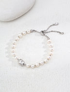 Minimalist Natural Pearl S925 Sterling Silver Bracelet