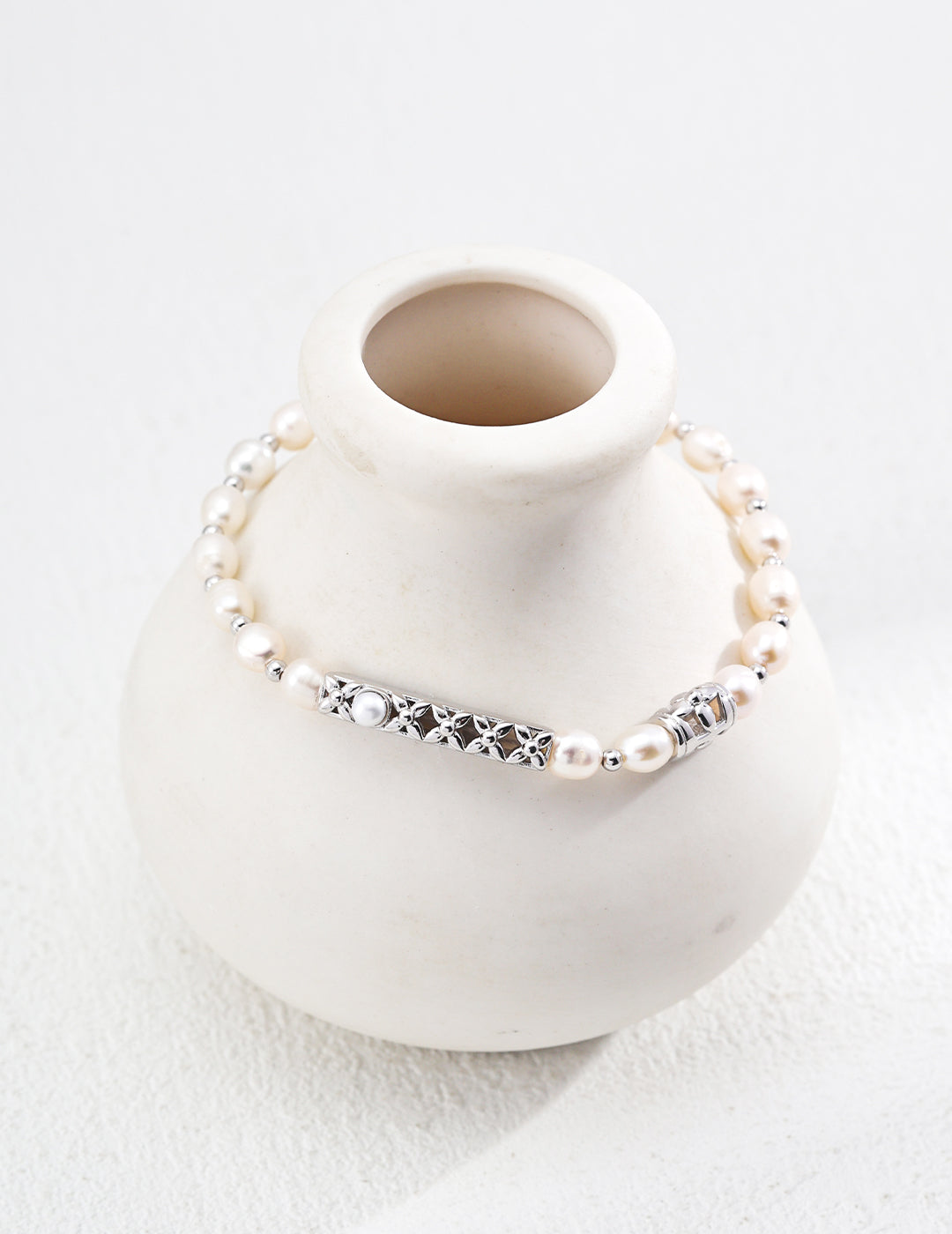 Minimalist Natural Pearl S925 Sterling Silver Bracelet