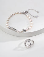 Minimalist Natural Pearl S925 Sterling Silver Bracelet