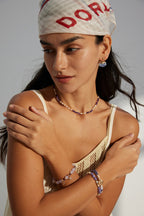 Vintage Natural Pearl & Amethyst S925 Sterling Silver Necklace
