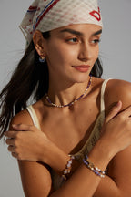 Vintage Natural Pearl & Amethyst S925 Sterling Silver Necklace