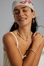 Natural Pearl & Shoushan Stone Necklace