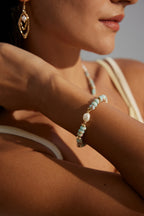 Natural Pearl & Shoushan Stone Bracelet