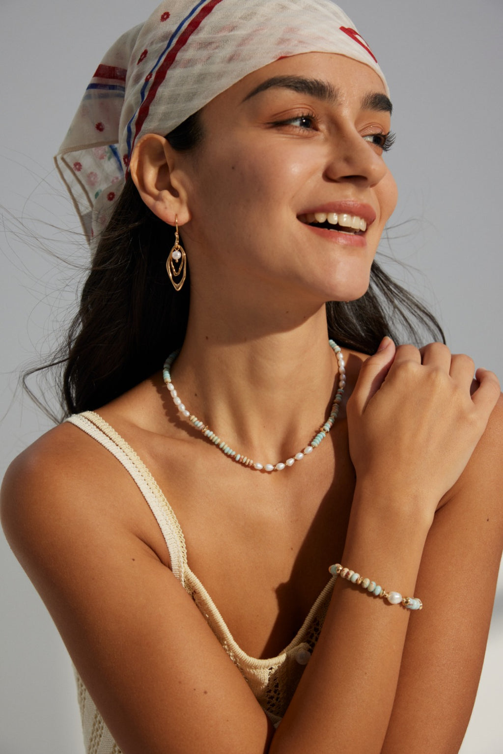Natural Pearl & Shoushan Stone Necklace